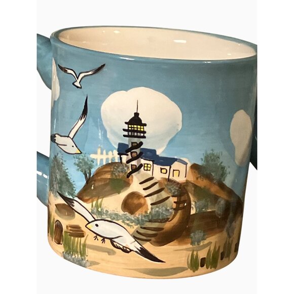 Youngs Inc. Ceramic Lighthouse & Seagull Mug Set Of 2 - Picture 3 of 10